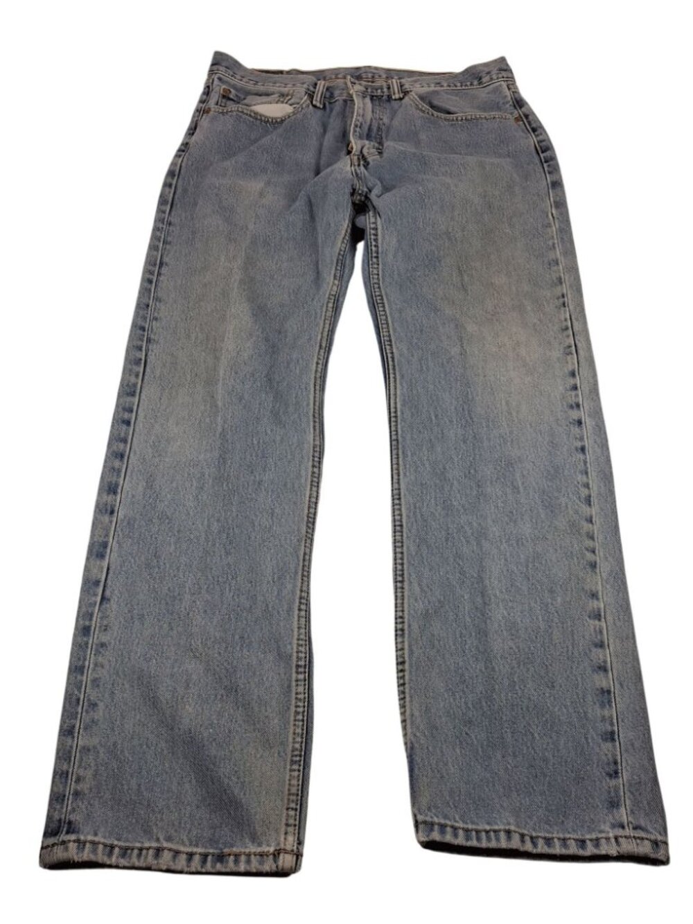 Levis 505 Regular Fit Light Wash Blue Denim Jeans Mens W34 L29* - Picture 2 of 12